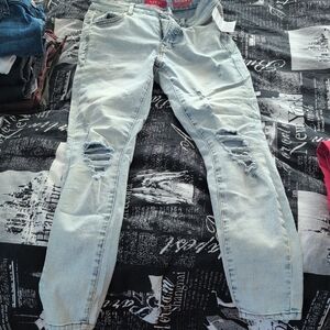 Guess Light Blue Distressed Jeans